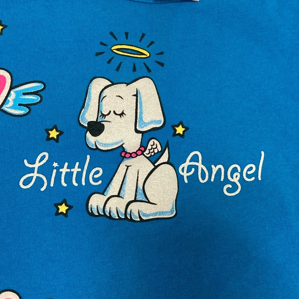 Vintage Basic editions little angel dog heart short sleeve tee 7/8
